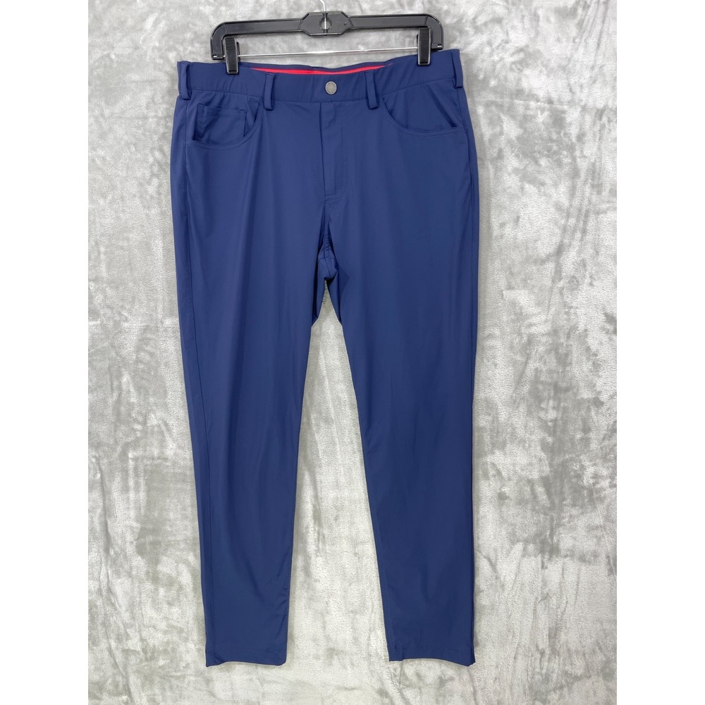 Redvanly Pants Mens Large Blue Golf Performance Stretch Kent Pull On 32" Inseam